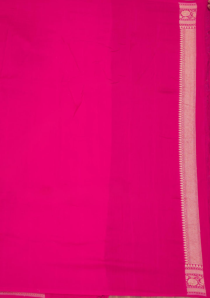 Rani Pink Zariwork Pure Silk Saree