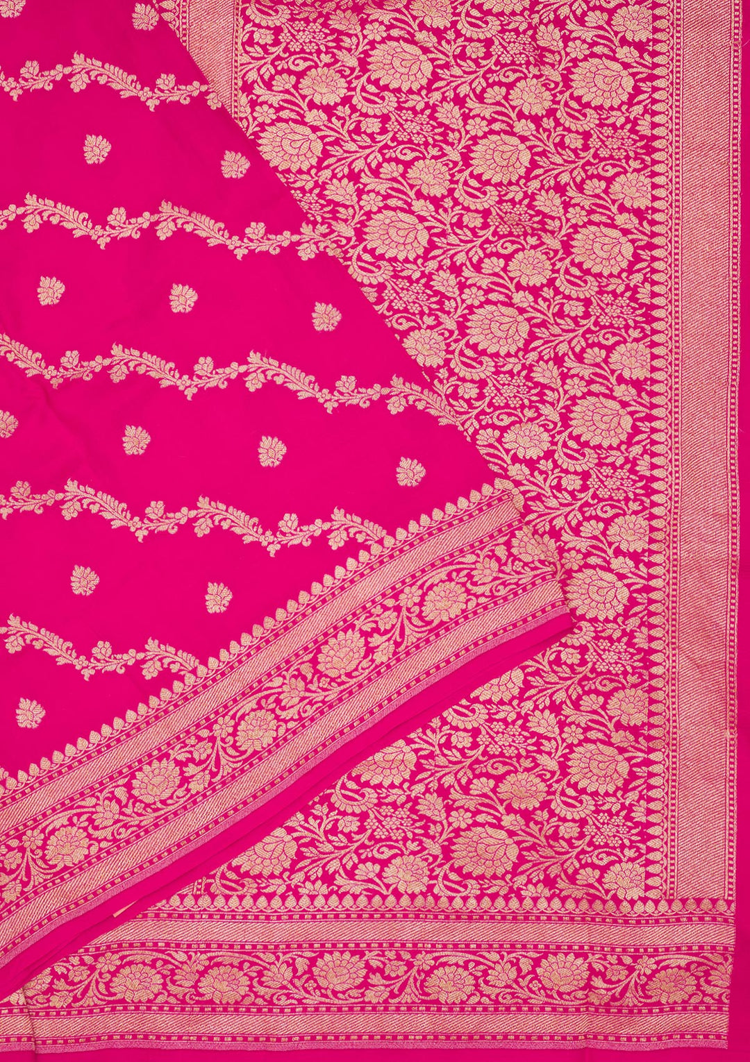 Rani Pink Zariwork Pure Silk Saree