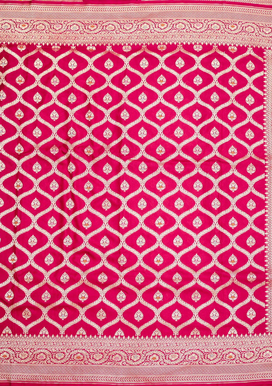 Rani Pink Zariwork Pure Silk Saree