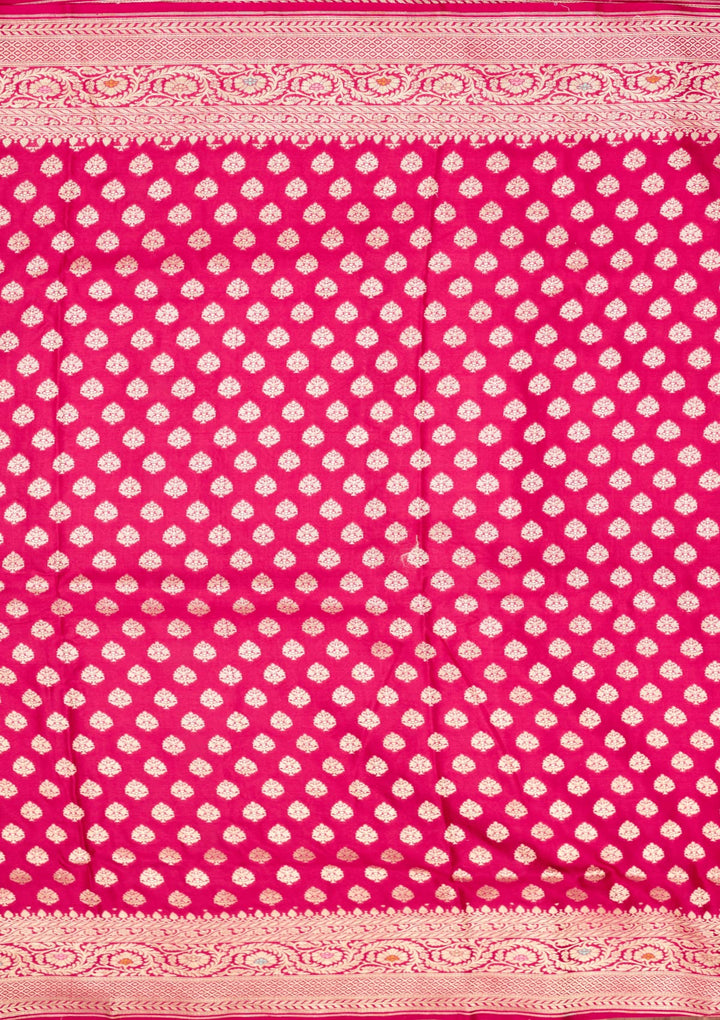 Rani Pink Zariwork Pure Silk Saree
