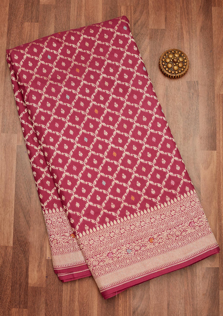 Rani Pink Zariwork Pure Silk Saree