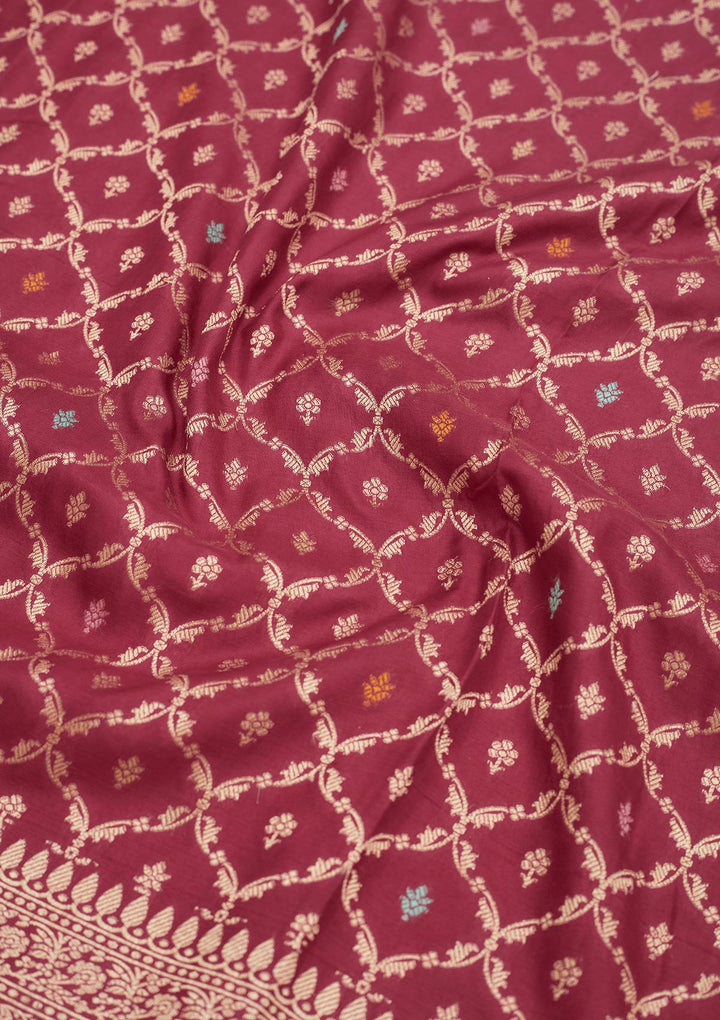 Rani Pink Zariwork Pure Silk Saree
