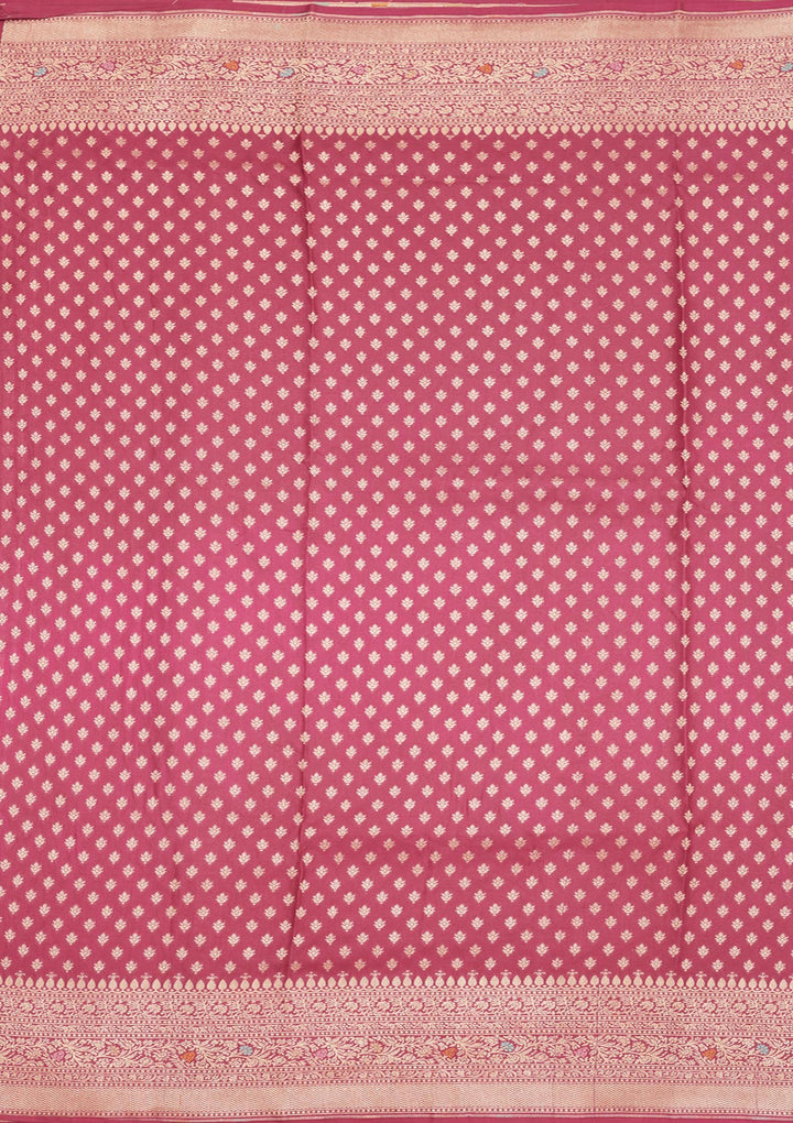 Rani Pink Zariwork Pure Silk Saree