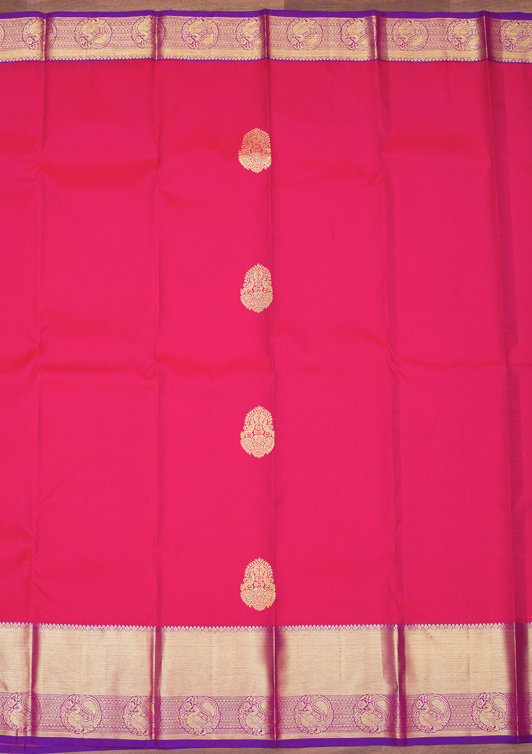 Rani Pink Zariwork Pure Silk Saree