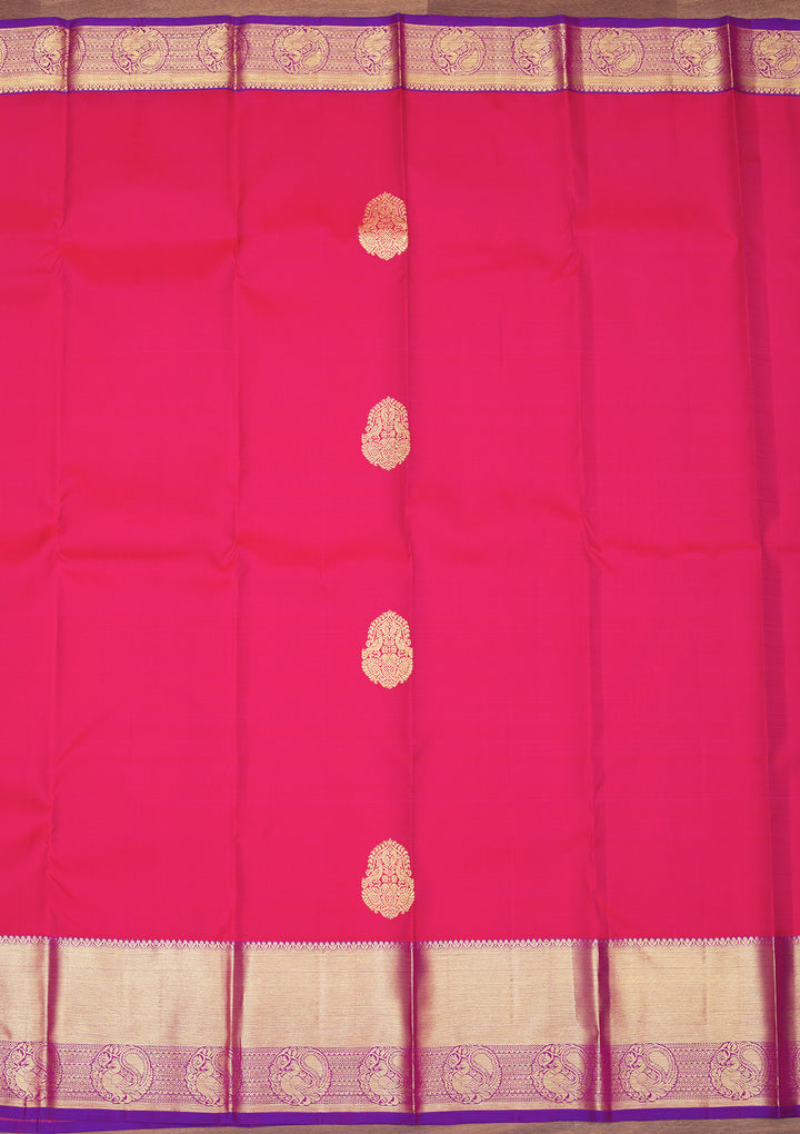 Rani Pink Zariwork Pure Silk Saree