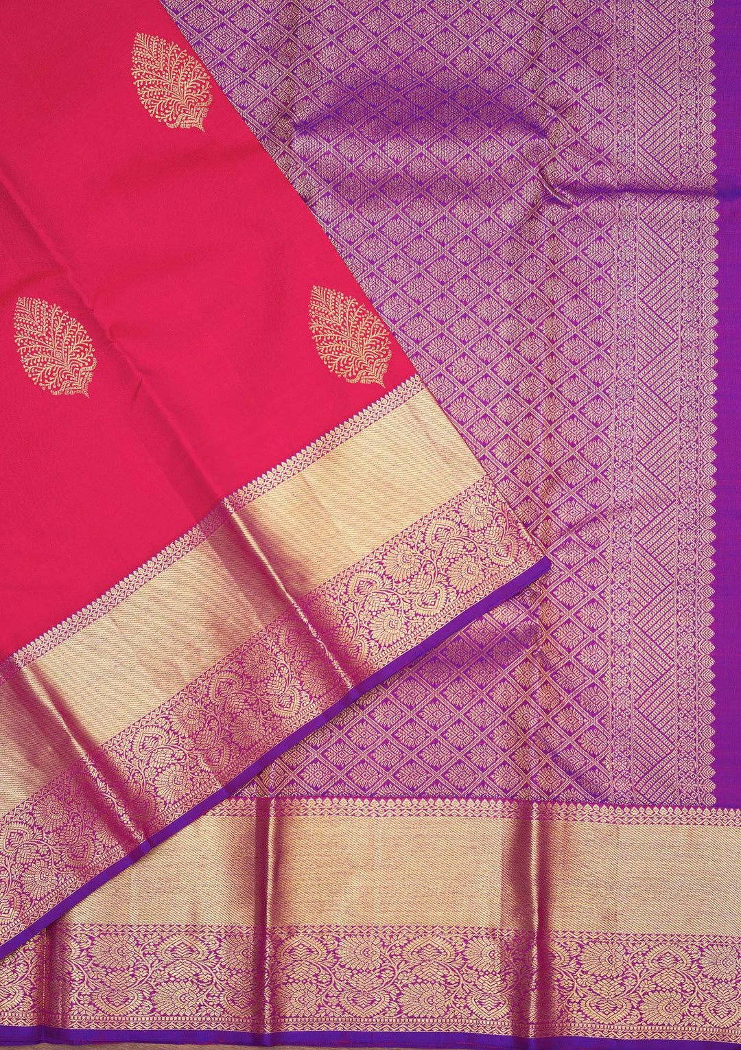 Rani Pink Zariwork Pure Silk Saree