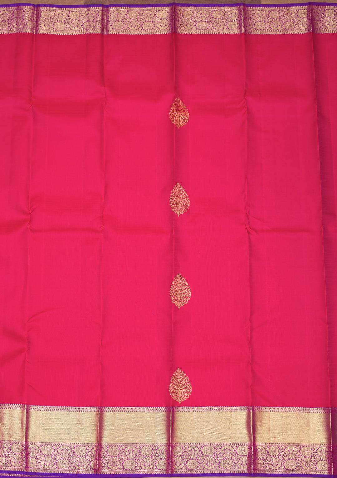 Rani Pink Zariwork Pure Silk Saree