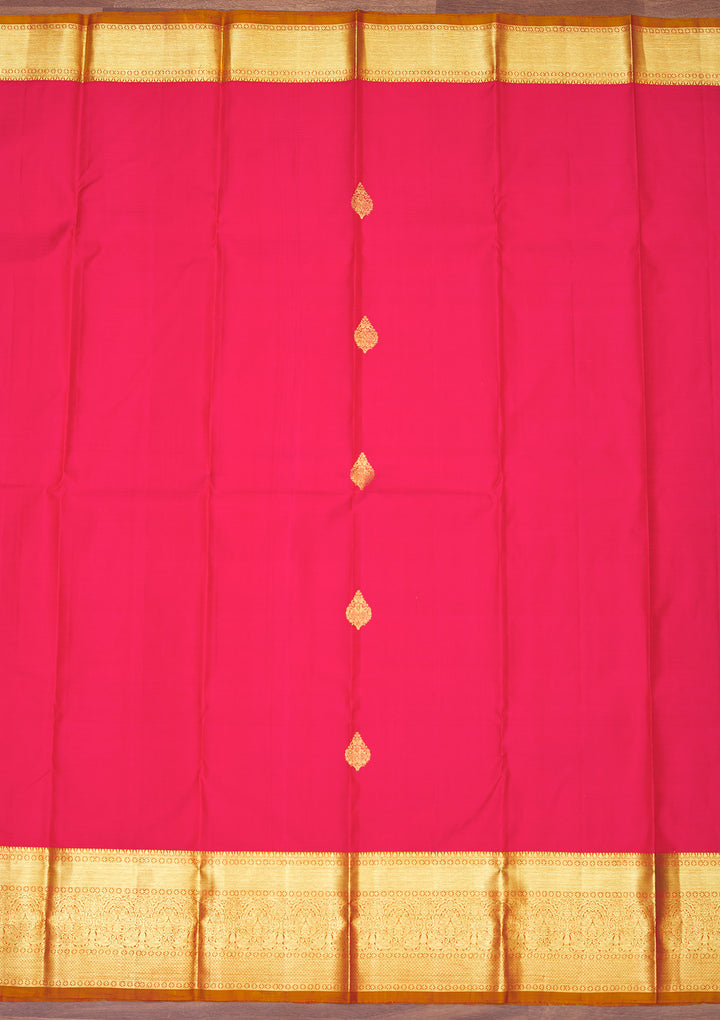 Rani Pink Zariwork Pure Silk Saree
