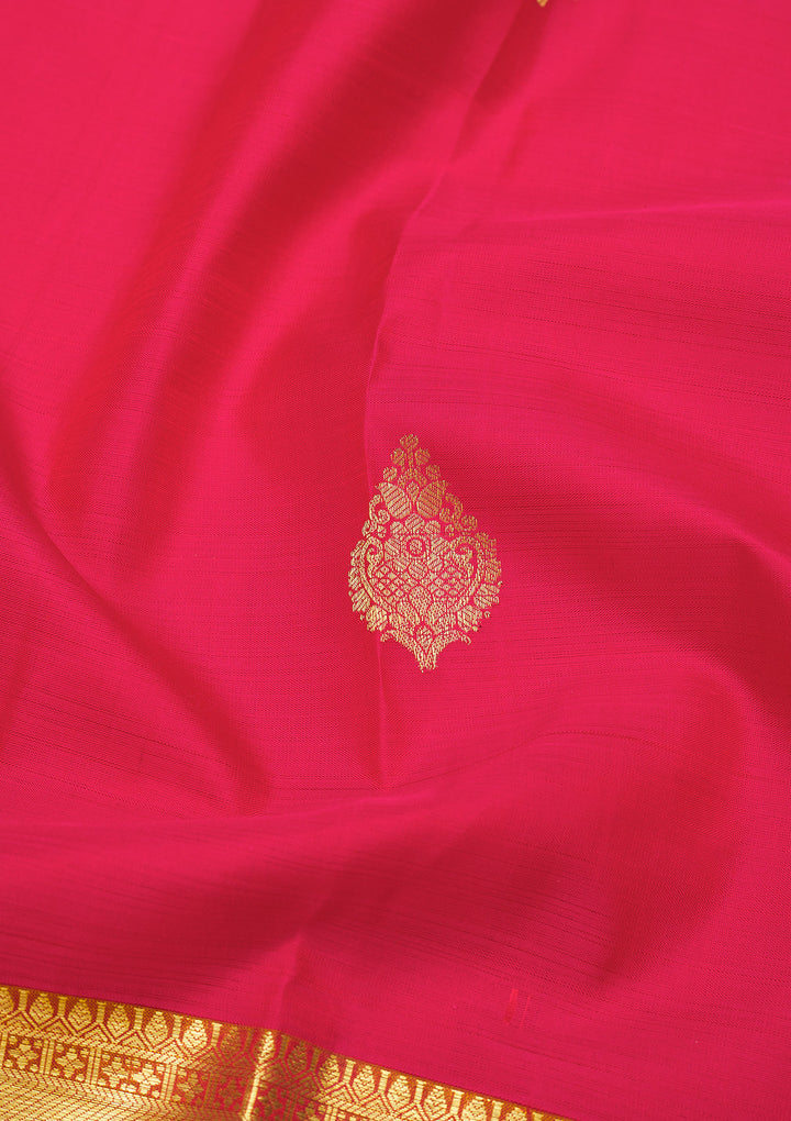 Rani Pink Zariwork Pure Silk Saree
