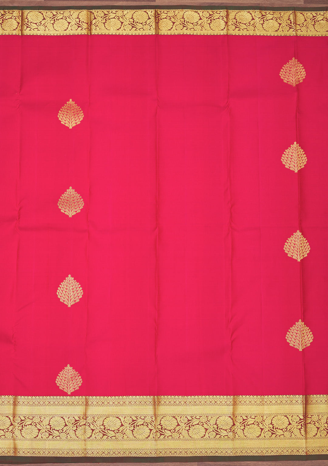 Rani Pink Zariwork Pure Silk Saree