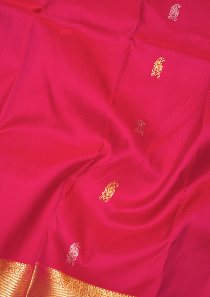 Rani Pink Zariwork Pure Silk Saree