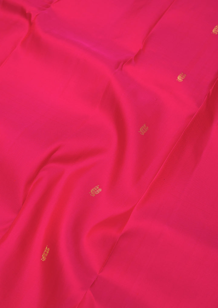Rani Pink Zariwork Pure Silk Saree