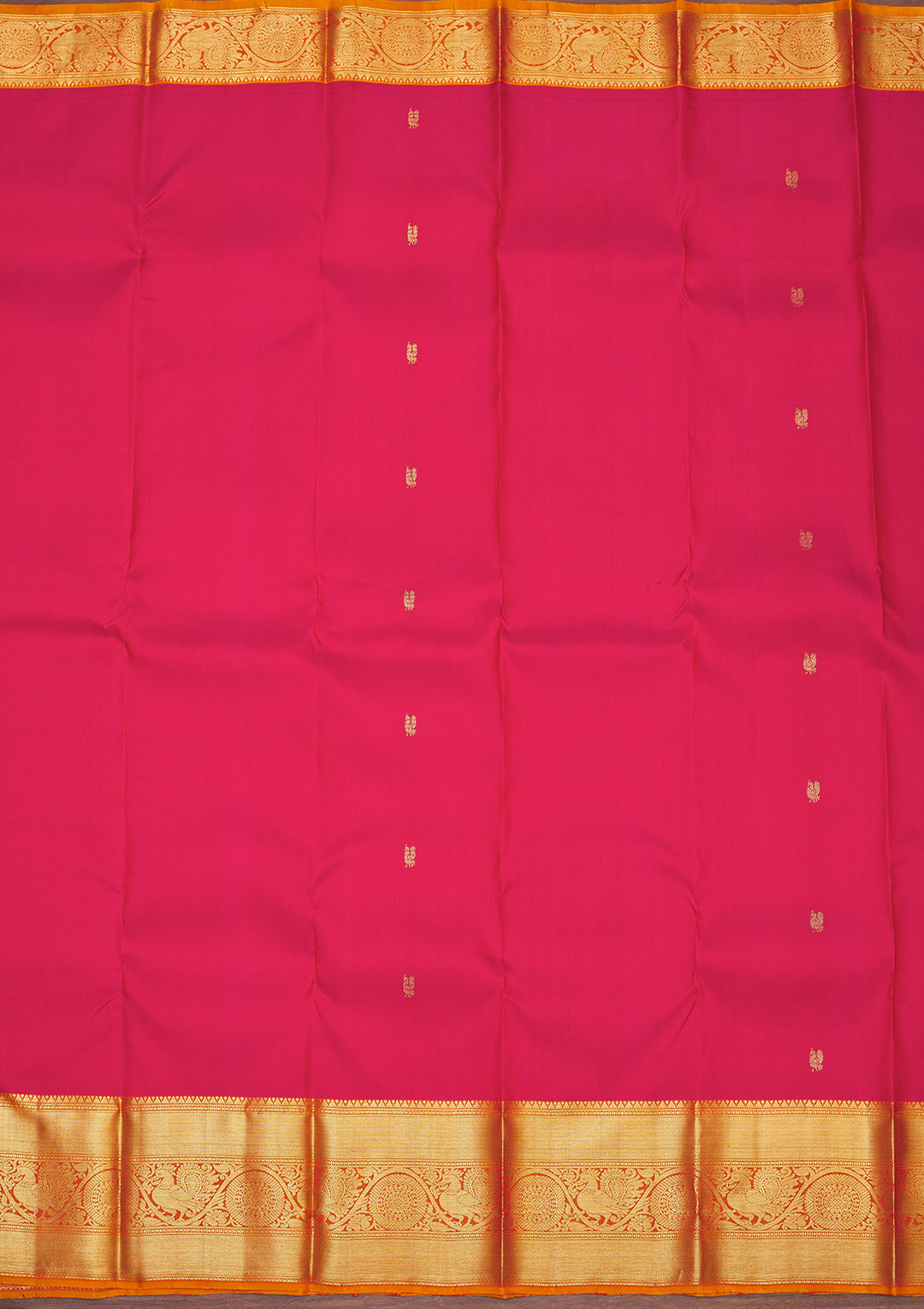 Rani Pink Zariwork Pure Silk Saree
