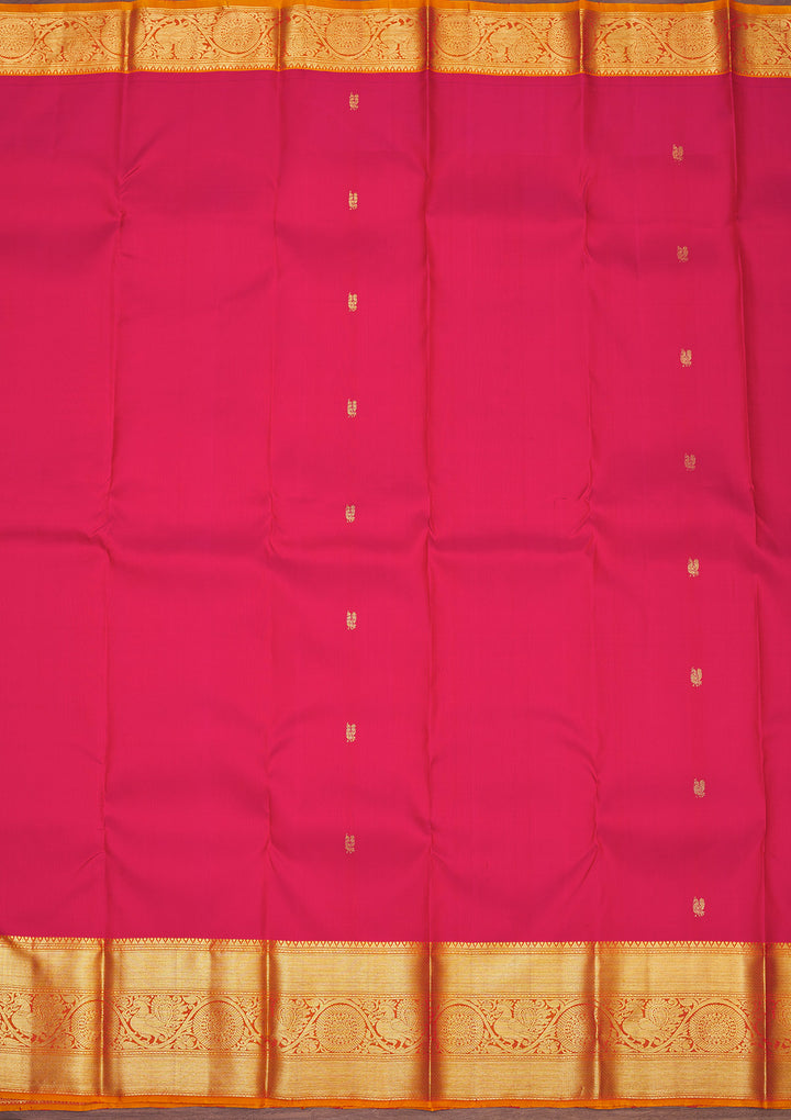 Rani Pink Zariwork Pure Silk Saree