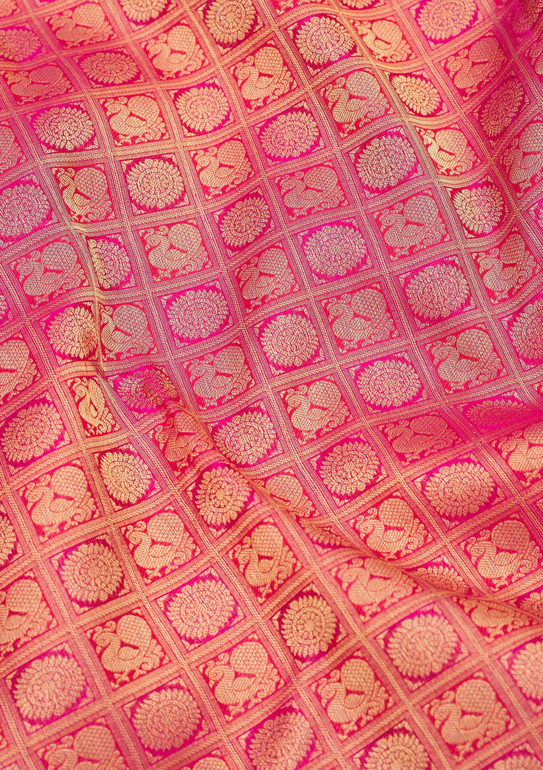 Rani Pink Zariwork Pure Silk Saree