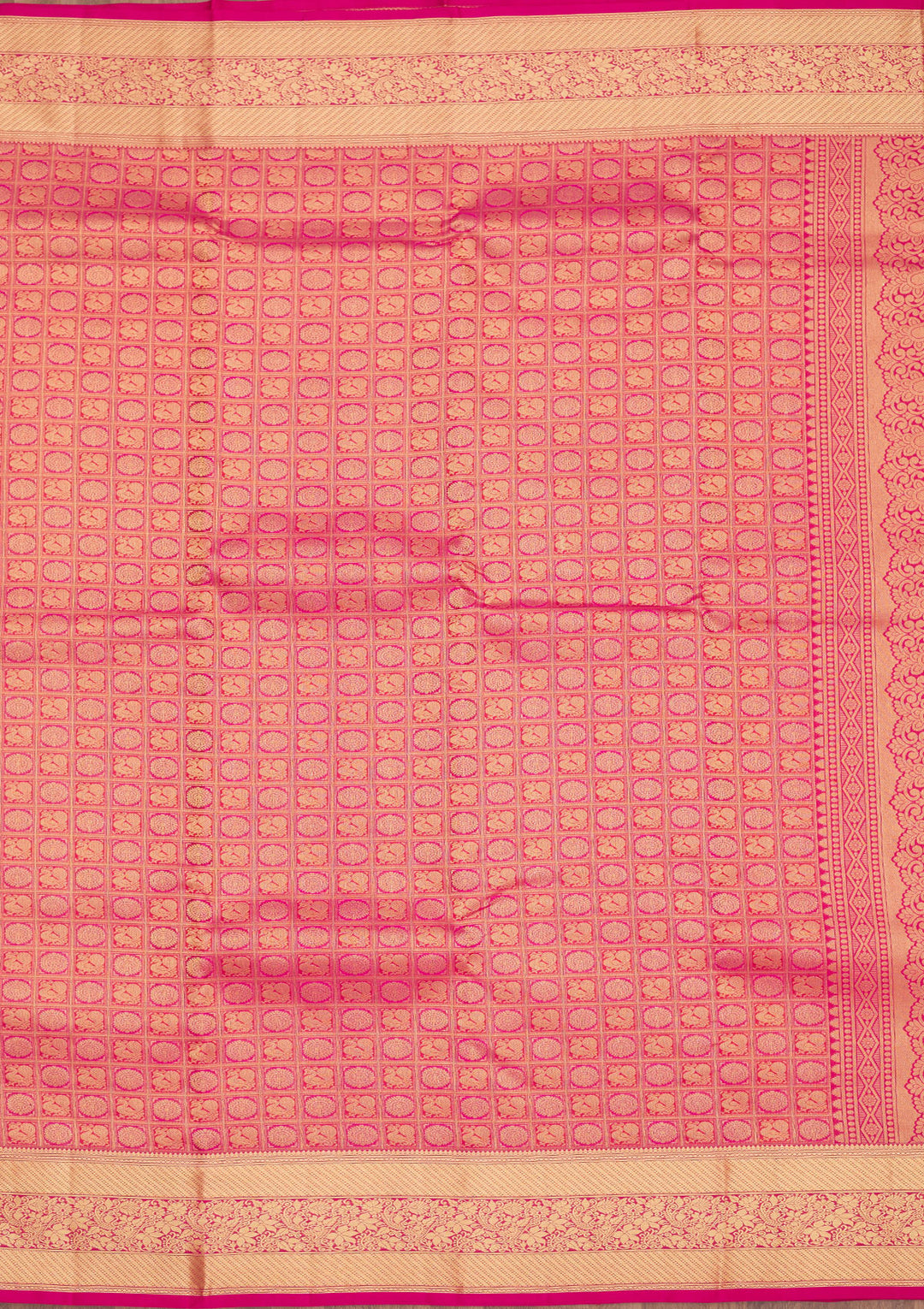 Rani Pink Zariwork Pure Silk Saree