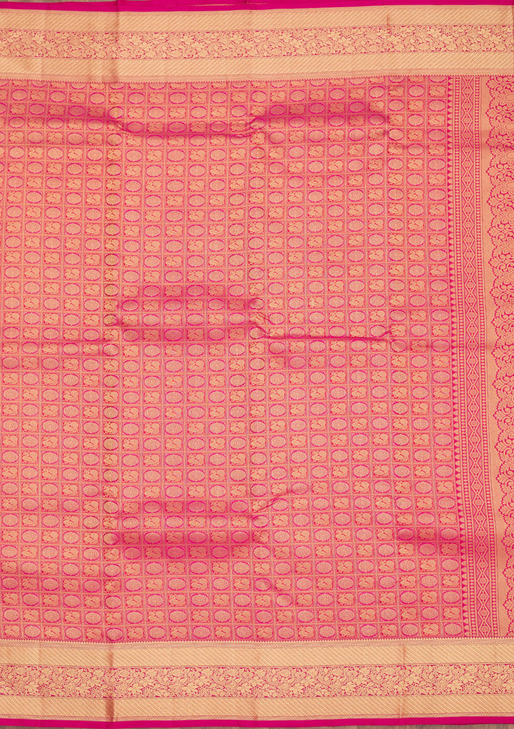 Rani Pink Zariwork Pure Silk Saree