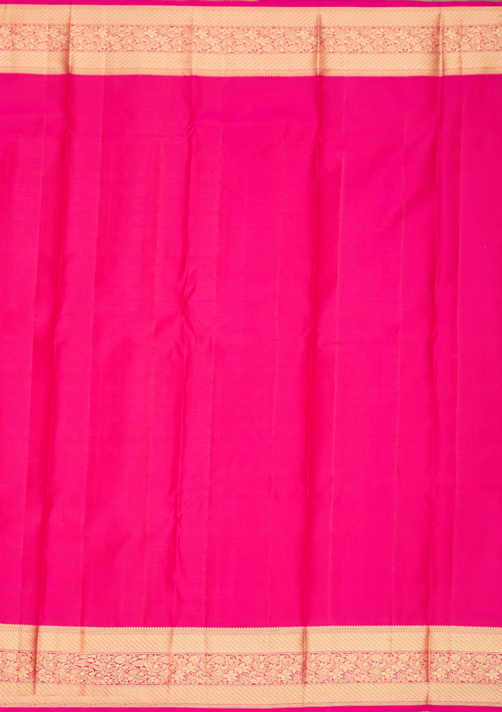 Rani Pink Zariwork Pure Silk Saree