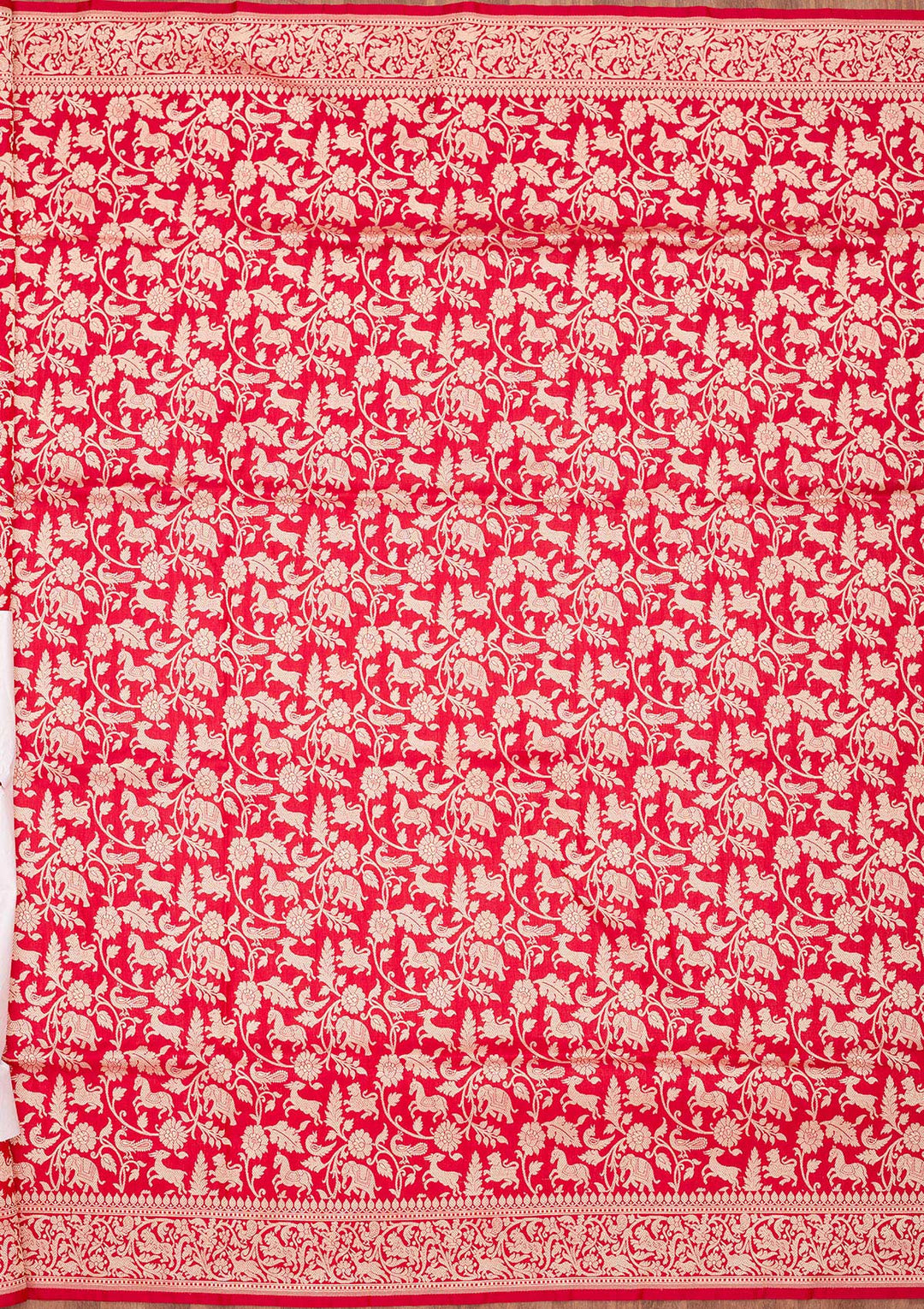 Rani Pink Zariwork Pure Silk Saree