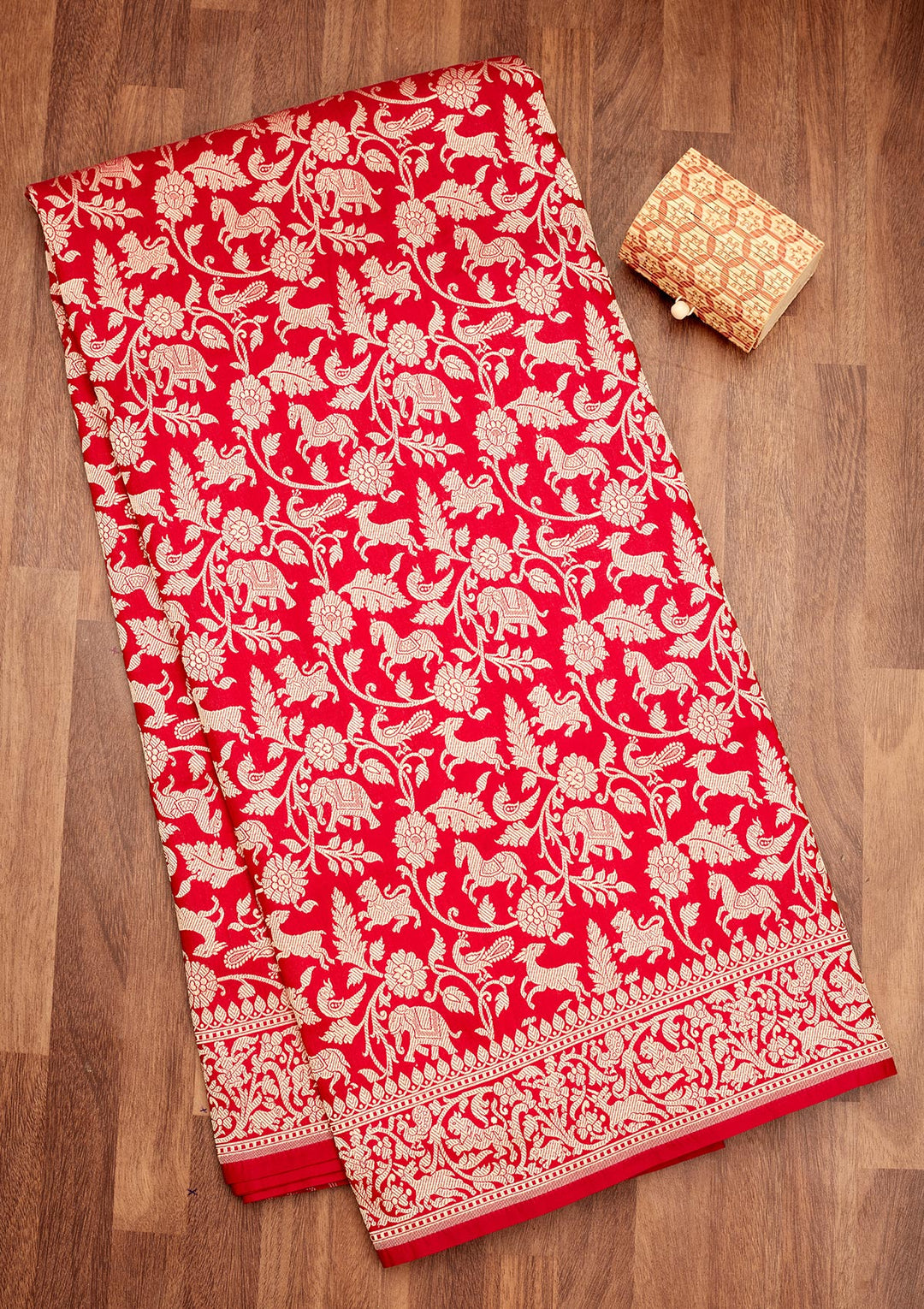 Rani Pink Zariwork Pure Silk Saree