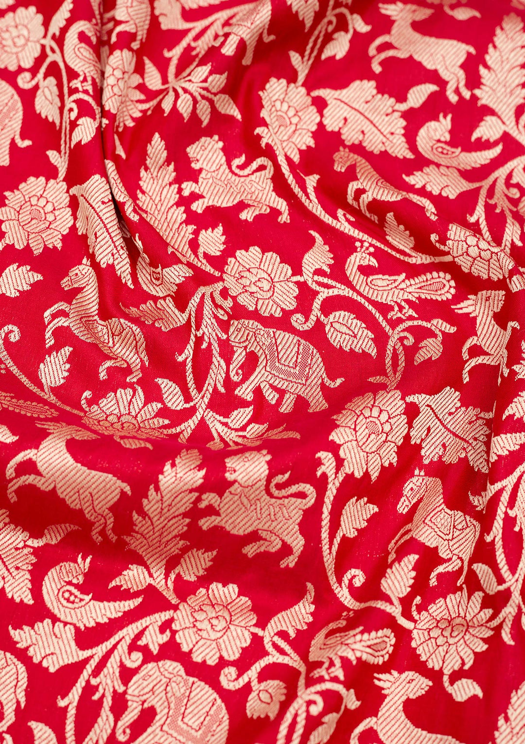 Rani Pink Zariwork Pure Silk Saree