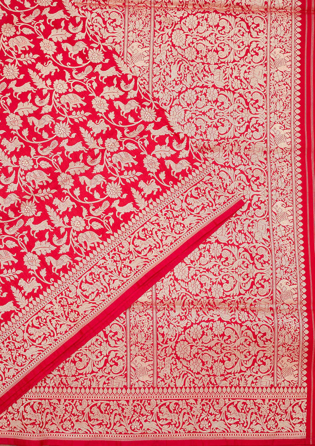 Rani Pink Zariwork Pure Silk Saree
