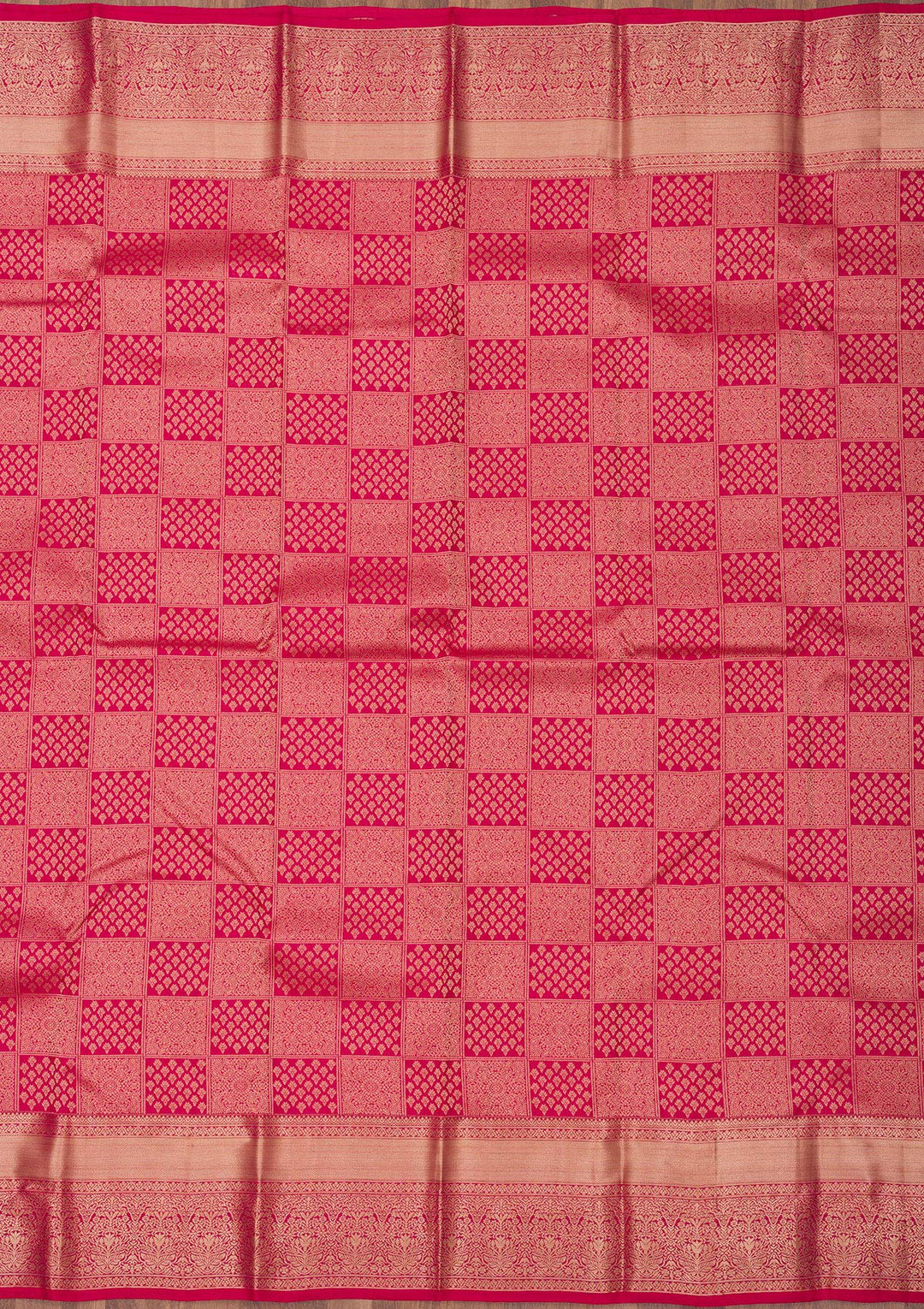 Rani Pink Zariwork Pure Silk Saree