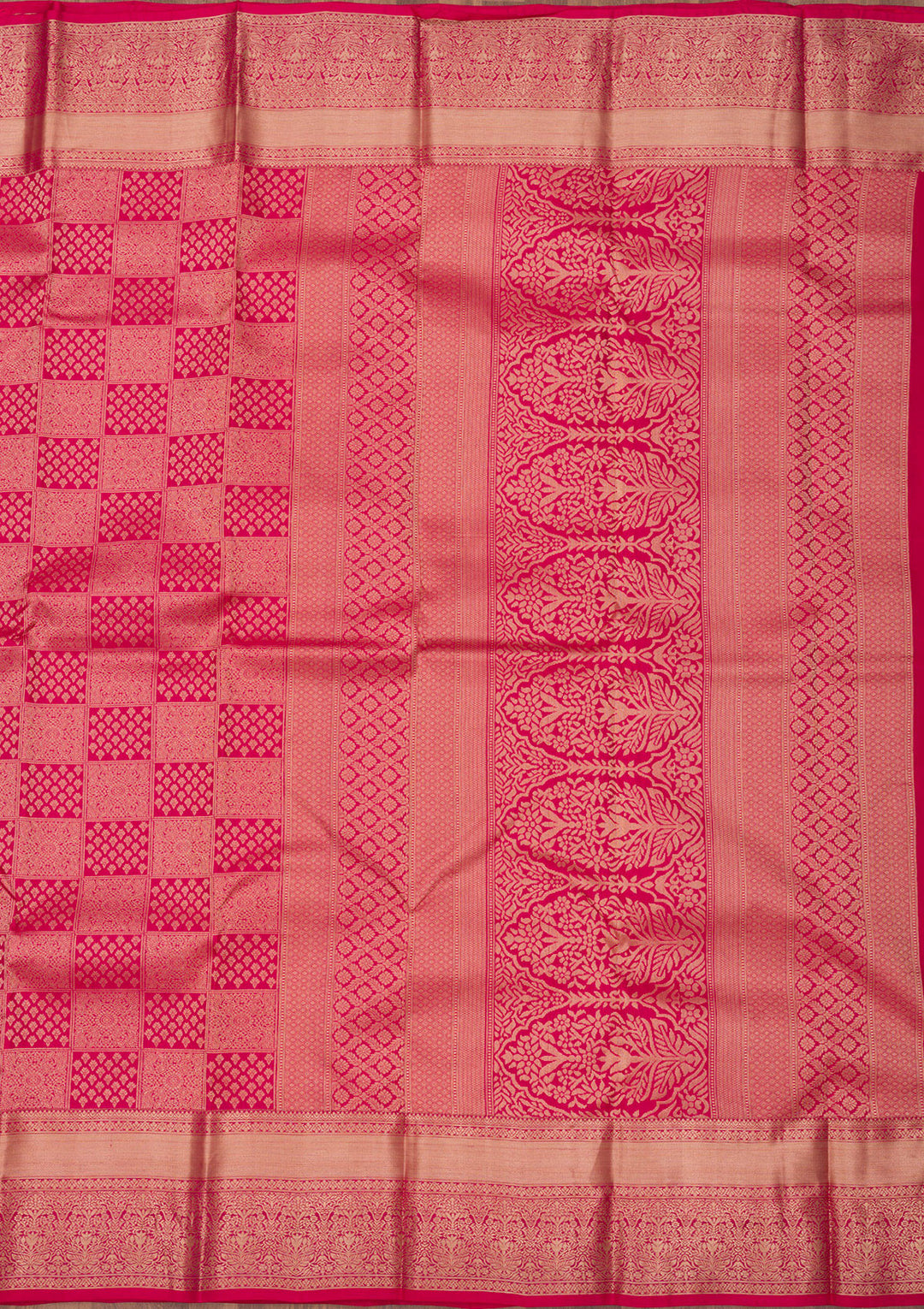 Rani Pink Zariwork Pure Silk Saree