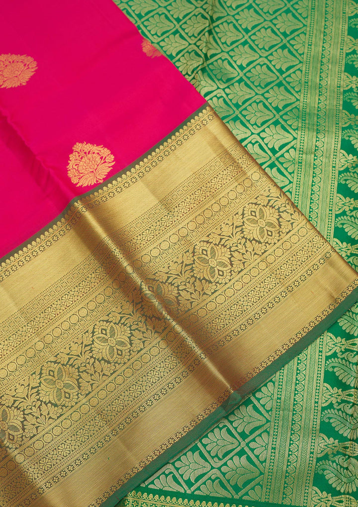 Rani Pink Zariwork Pure Silk Saree