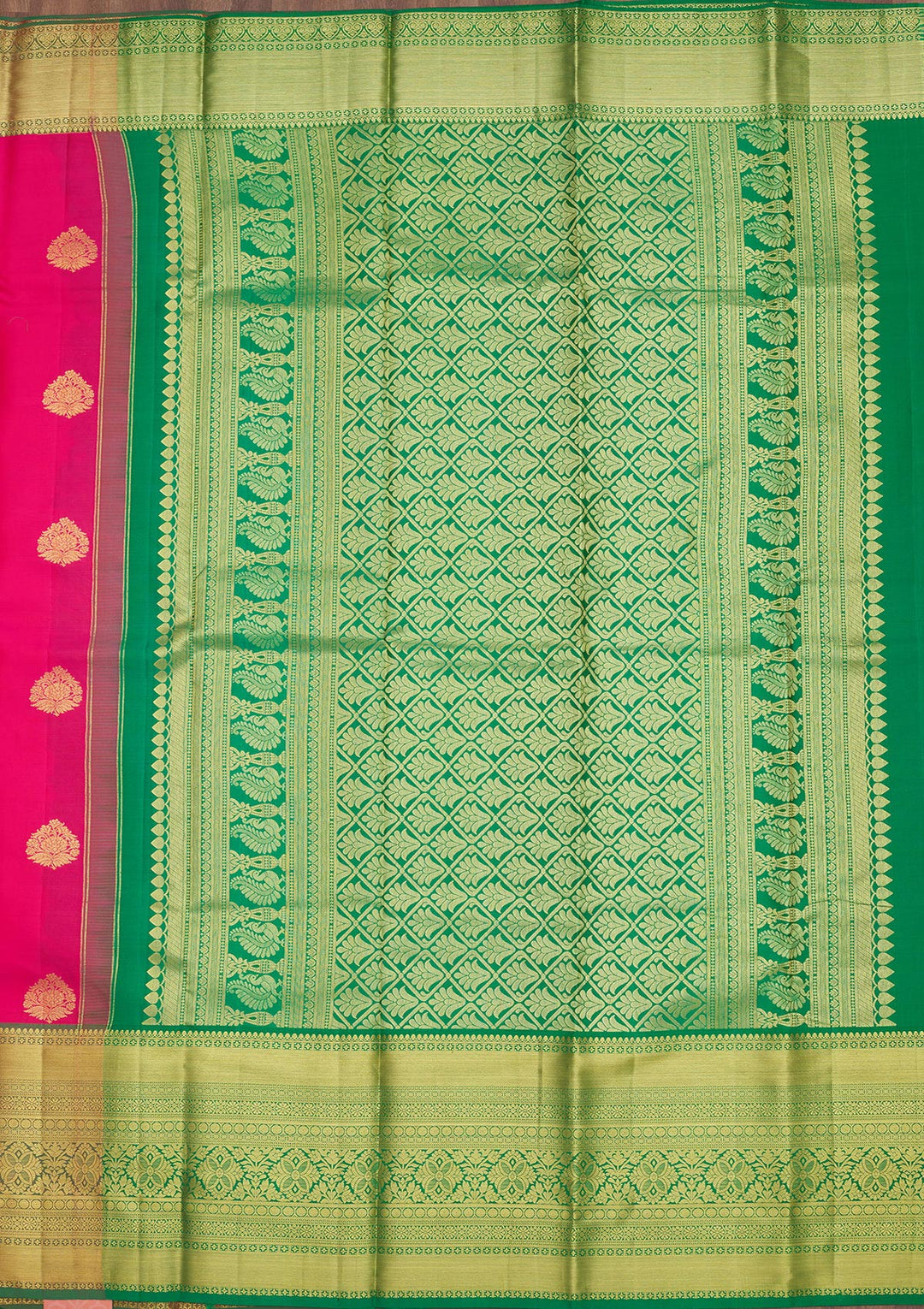 Rani Pink Zariwork Pure Silk Saree