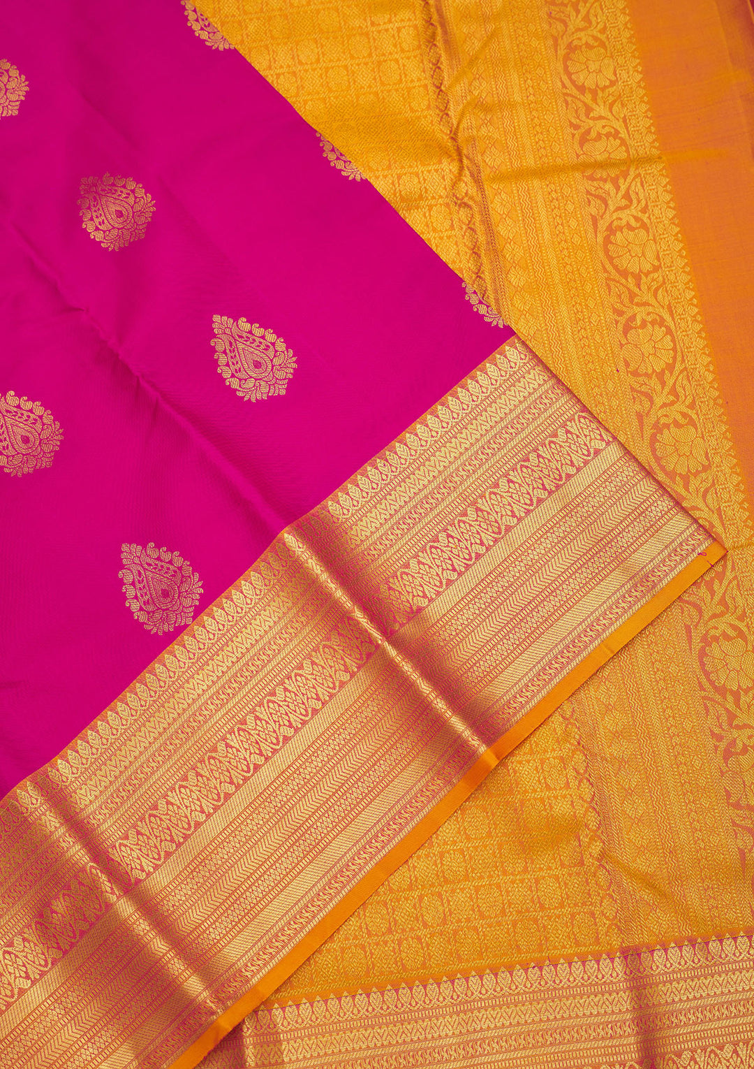 Rani Pink Zariwork Pure Silk Saree