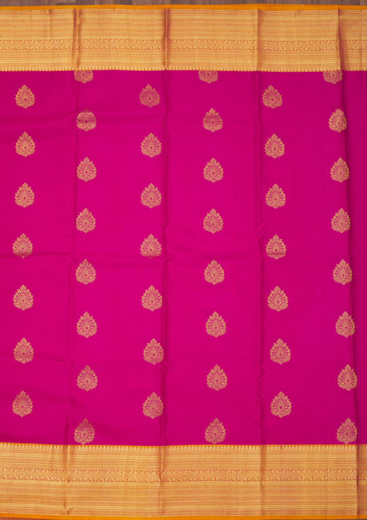 Rani Pink Zariwork Pure Silk Saree