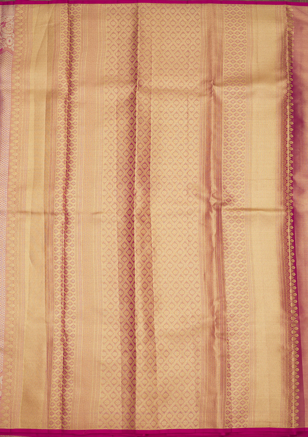 Rani Pink Zariwork Pure Silk Saree