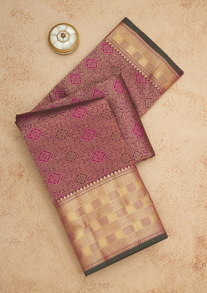 Rani Pink Zariwork Pure Silk Saree