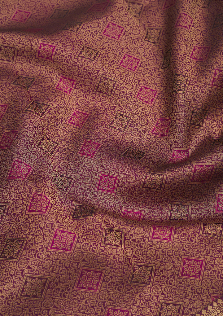 Rani Pink Zariwork Pure Silk Saree