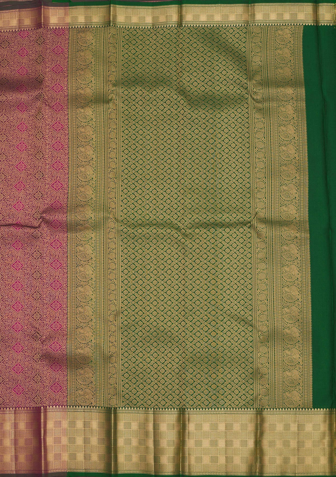 Rani Pink Zariwork Pure Silk Saree
