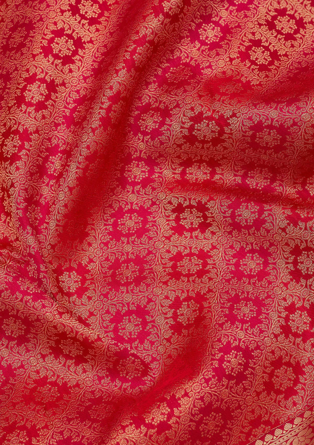 Rani Pink Zariwork Pure Silk Saree