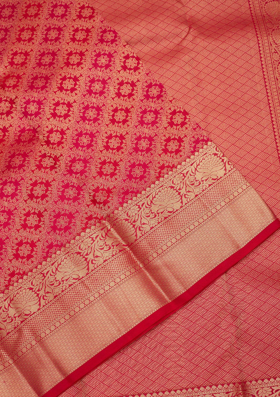 Rani Pink Zariwork Pure Silk Saree