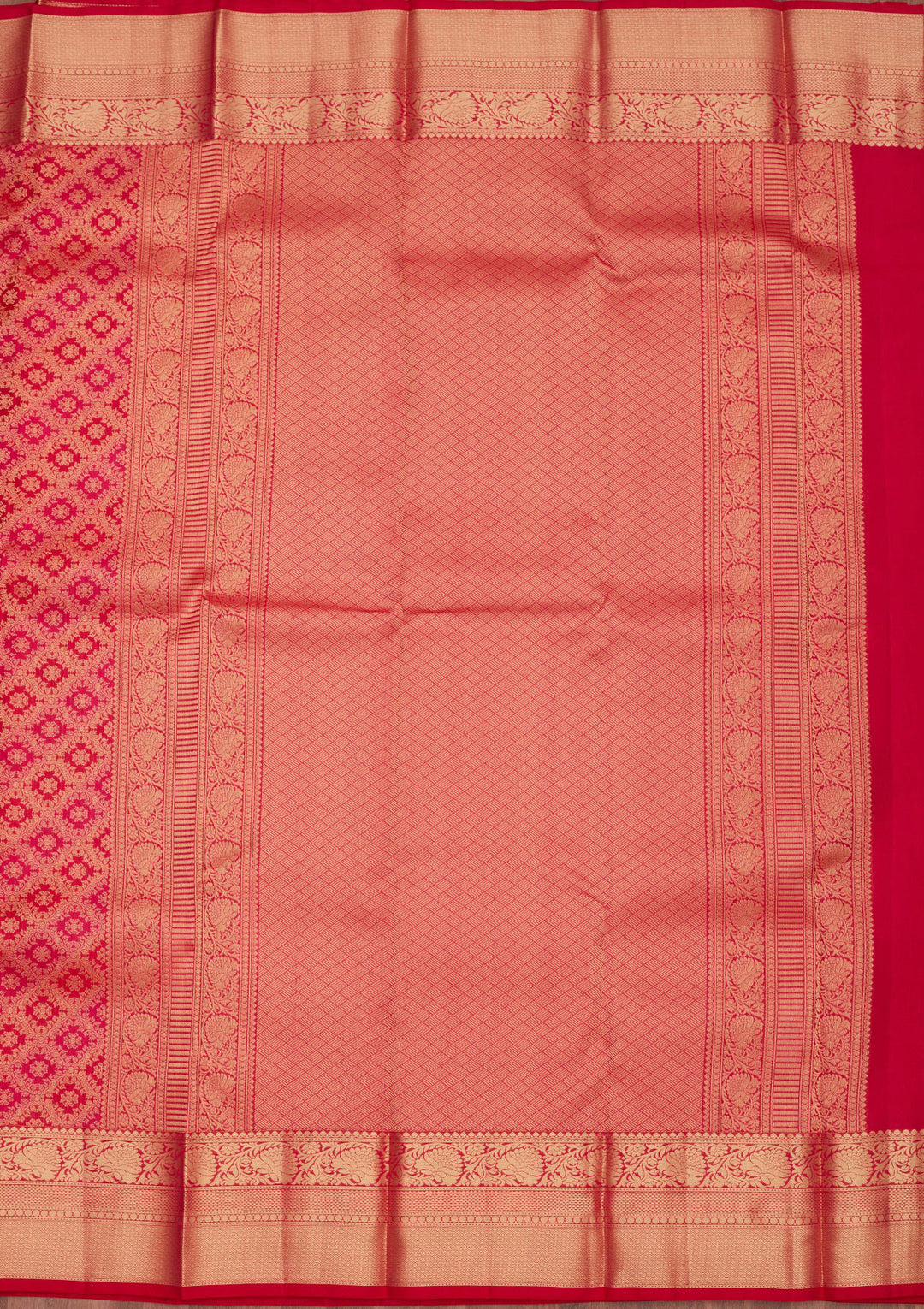 Rani Pink Zariwork Pure Silk Saree