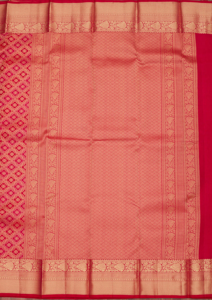 Rani Pink Zariwork Pure Silk Saree
