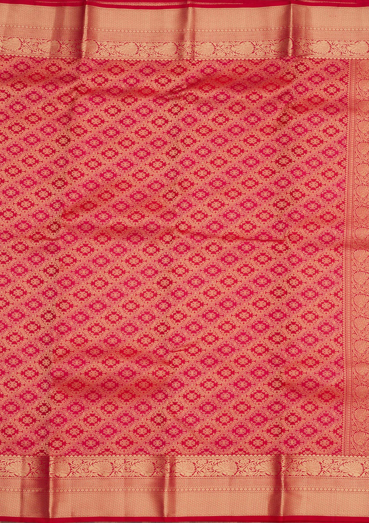 Rani Pink Zariwork Pure Silk Saree