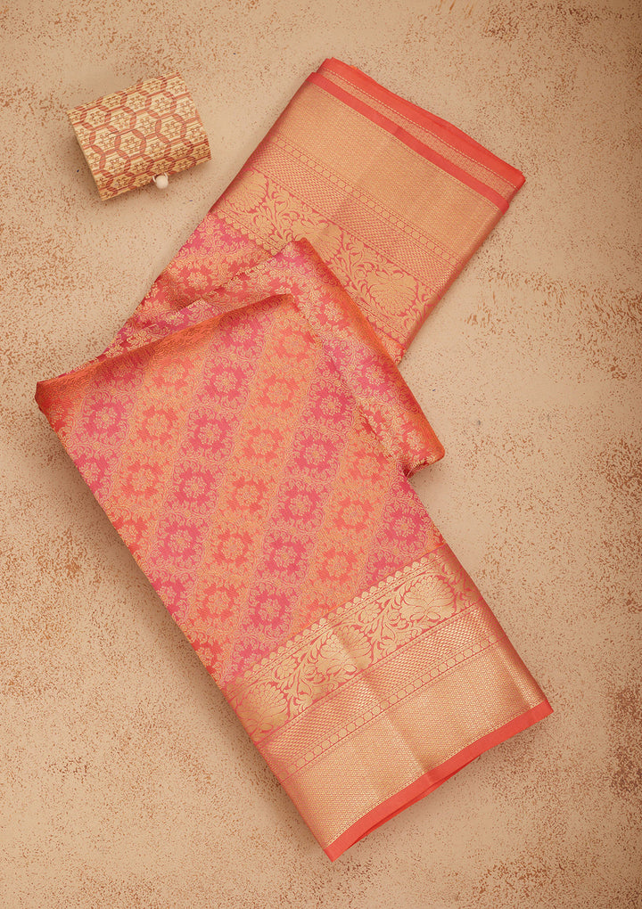 Rani Pink Zariwork Pure Silk Saree