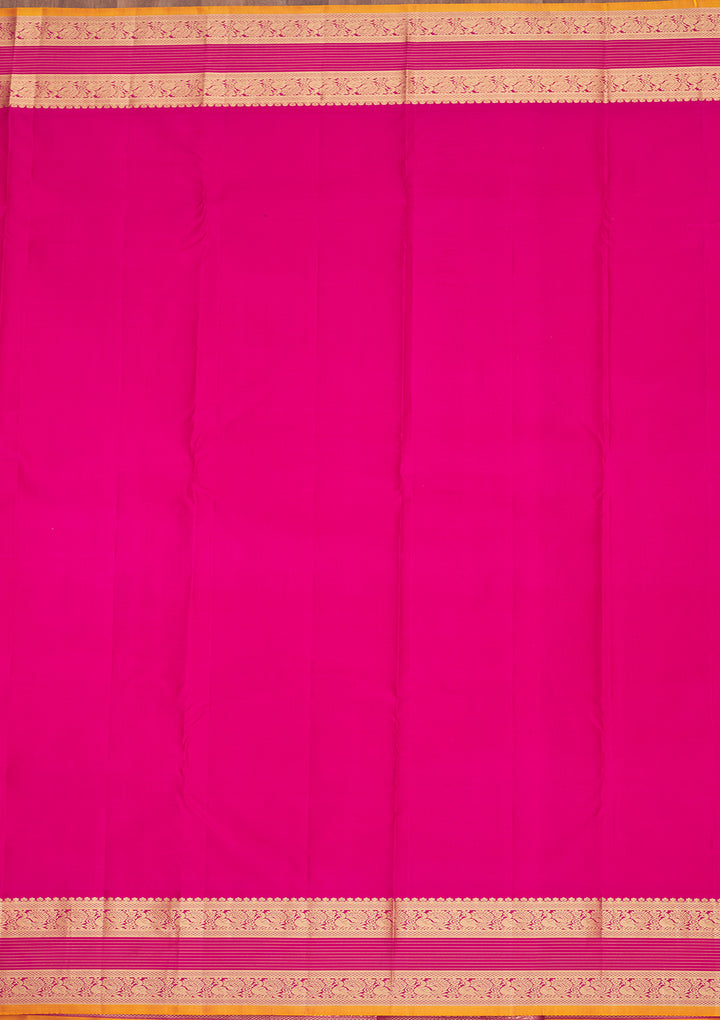 Rani Pink Zariwork Pure Silk Saree