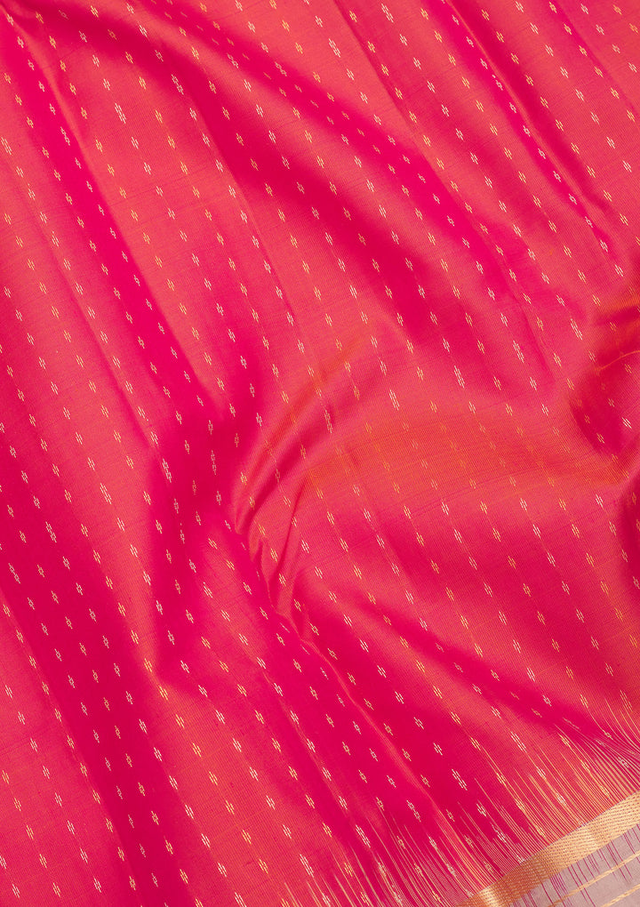 Rani Pink Zariwork Pure Silk Saree
