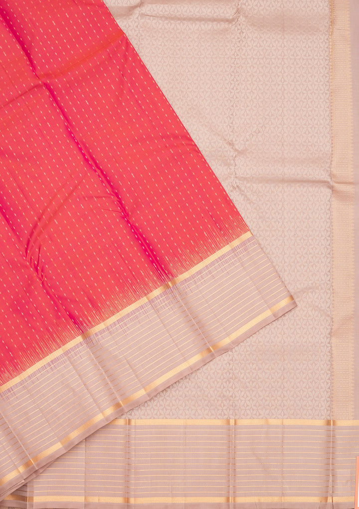 Rani Pink Zariwork Pure Silk Saree