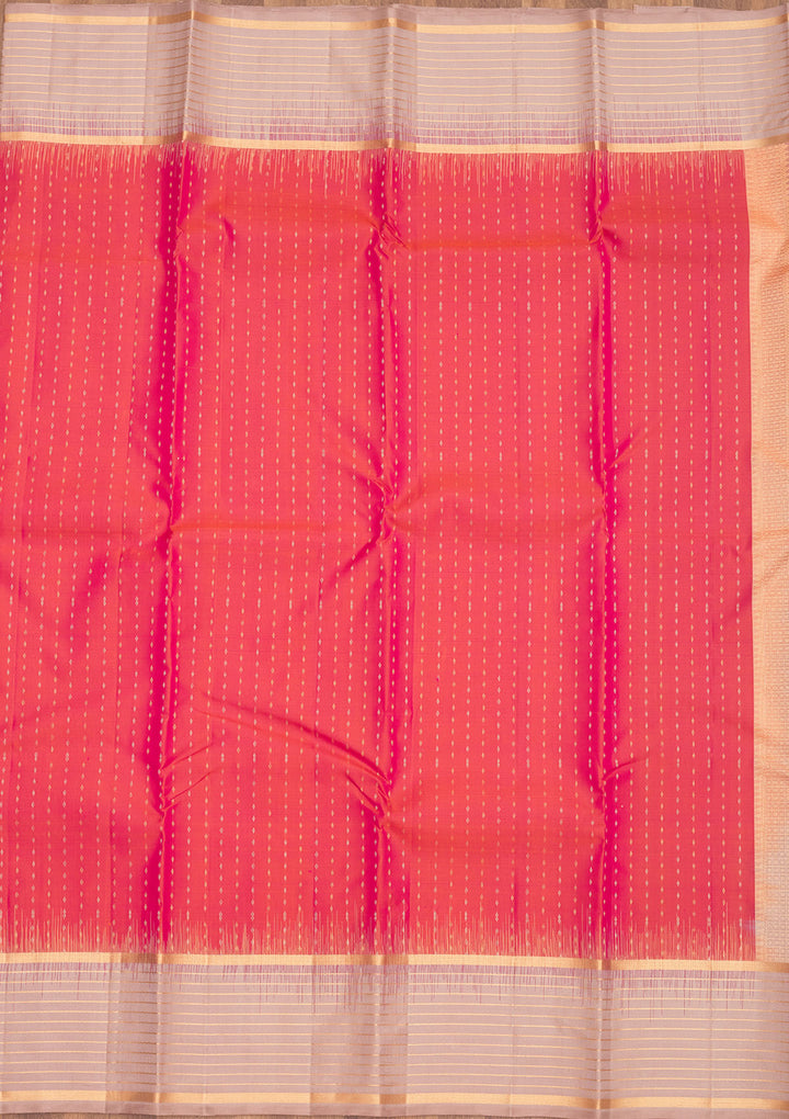 Rani Pink Zariwork Pure Silk Saree