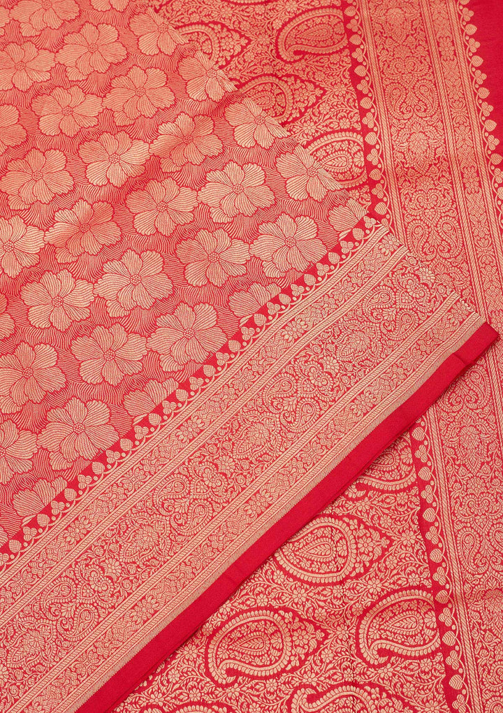 Rani Pink Zariwork Pure Silk Saree