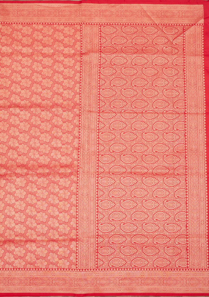 Rani Pink Zariwork Pure Silk Saree
