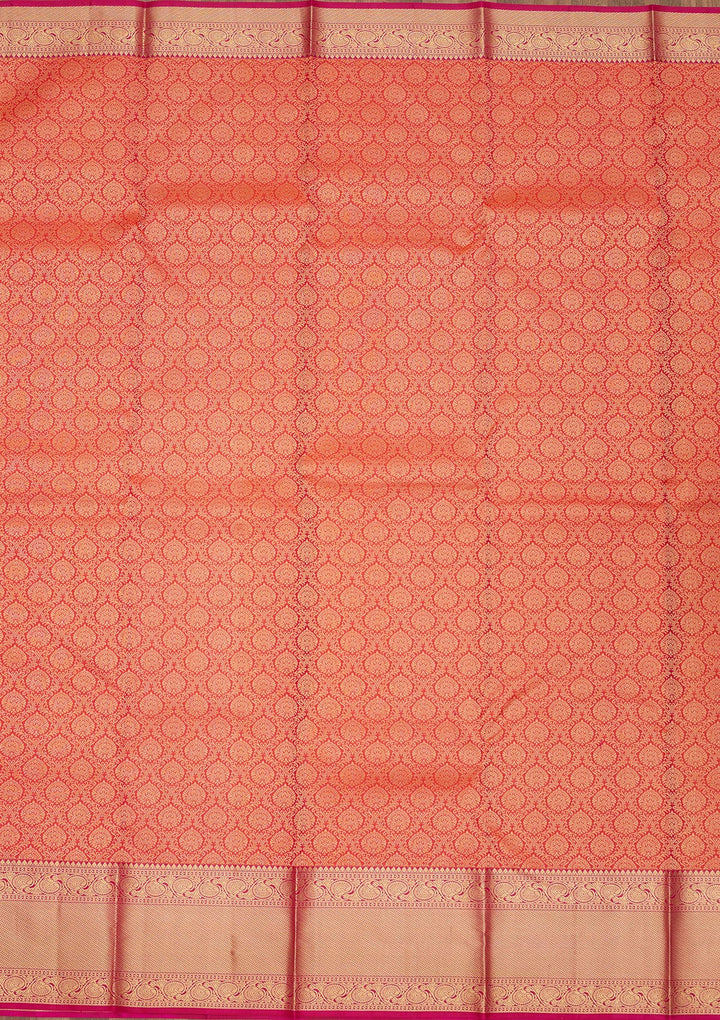 Rani Pink Zariwork Pure Silk Saree