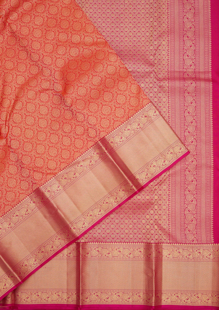 Rani Pink Zariwork Pure Silk Saree
